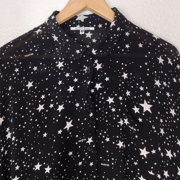 Wildfox Swim Rare Stars Celestial Cover Up Front Button Down Tunic - Picture 8 of 14